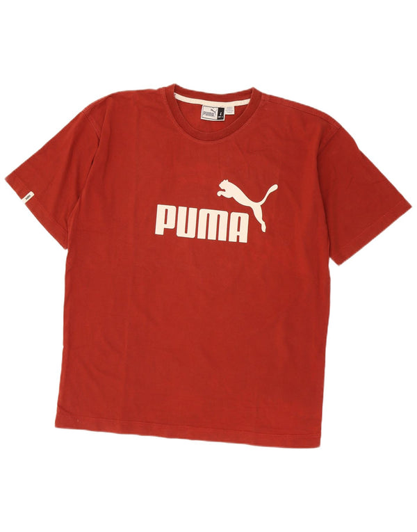 Puma Mens Graphic T-Shirt Top Large Brown