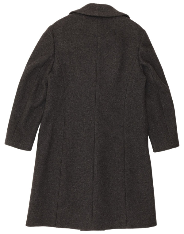 Vintage Womens Double Breasted Coat IT 46 Large Grey Lambswool