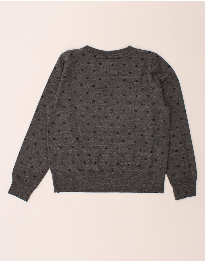 CHAMPION Womens Graphic Sweatshirt Jumper UK 10 Small Grey Vintage Champion and Second-Hand Champion from Messina Hembry 