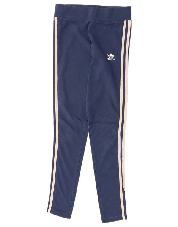 ADIDAS Womens Leggings UK 8 Small Navy Blue