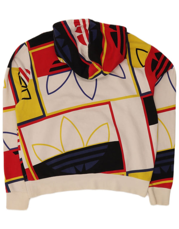 Adidas Mens Graphic Hoodie Jumper Large Multicoloured Colourblock Cotton