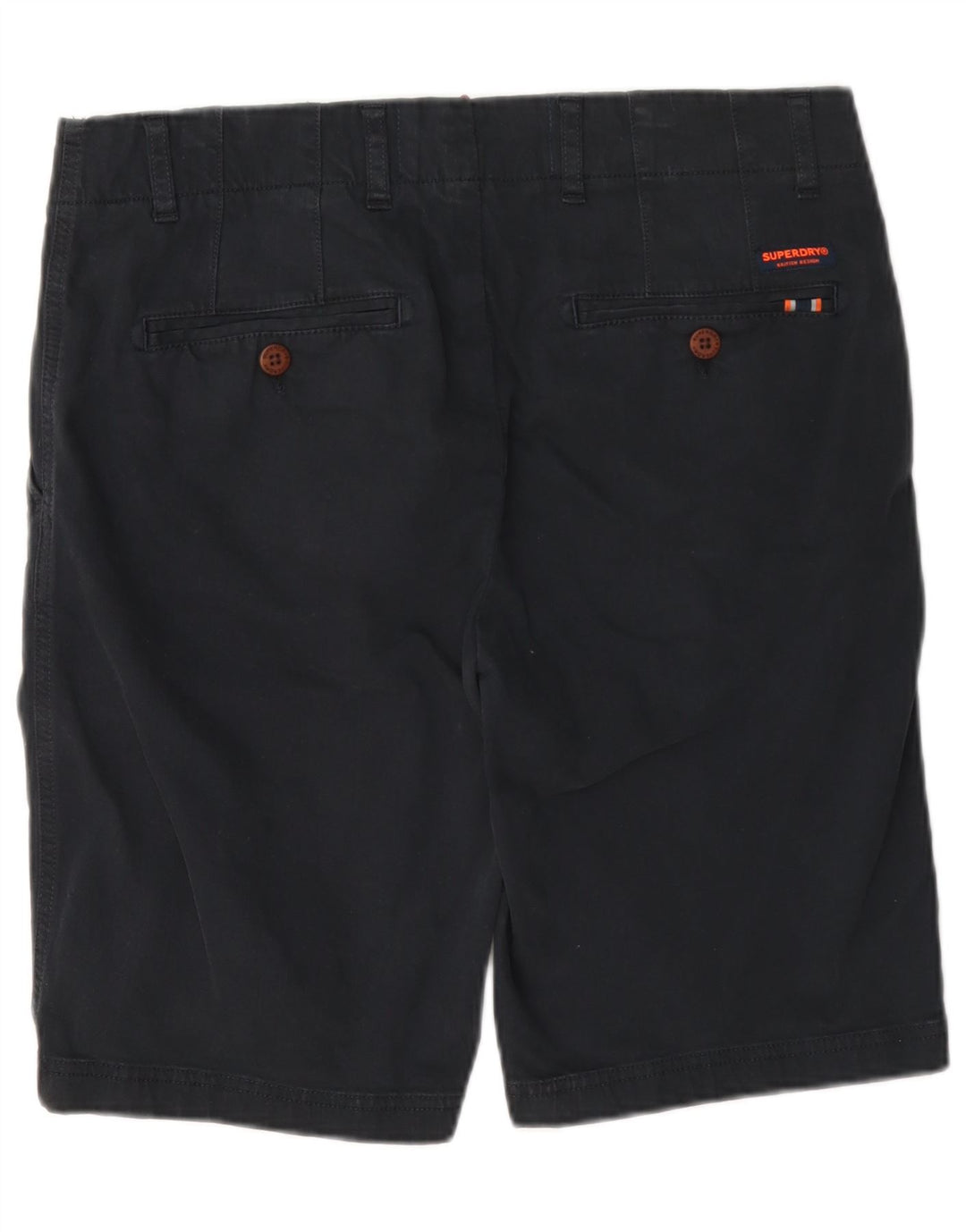 Superdry Mens Chino Shorts W32 Medium Navy Blue Cotton