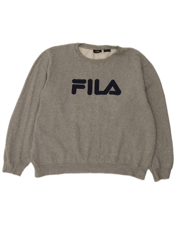 Fila Mens Graphic Sweatshirt Jumper XL Grey Cotton