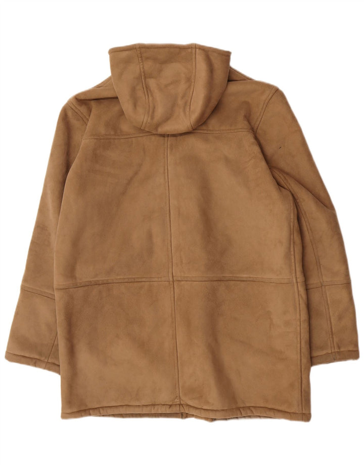 Conbipel Mens Studio Hooded Sherpa Jacket UK 38 Medium Brown Polyester