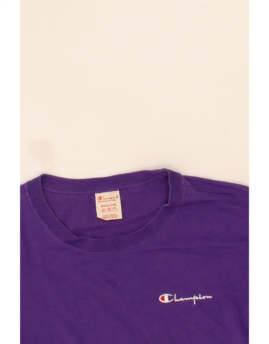 CHAMPION Womens T-Shirt Top UK 14 Medium Purple Vintage Champion and Second-Hand Champion from Messina Hembry 