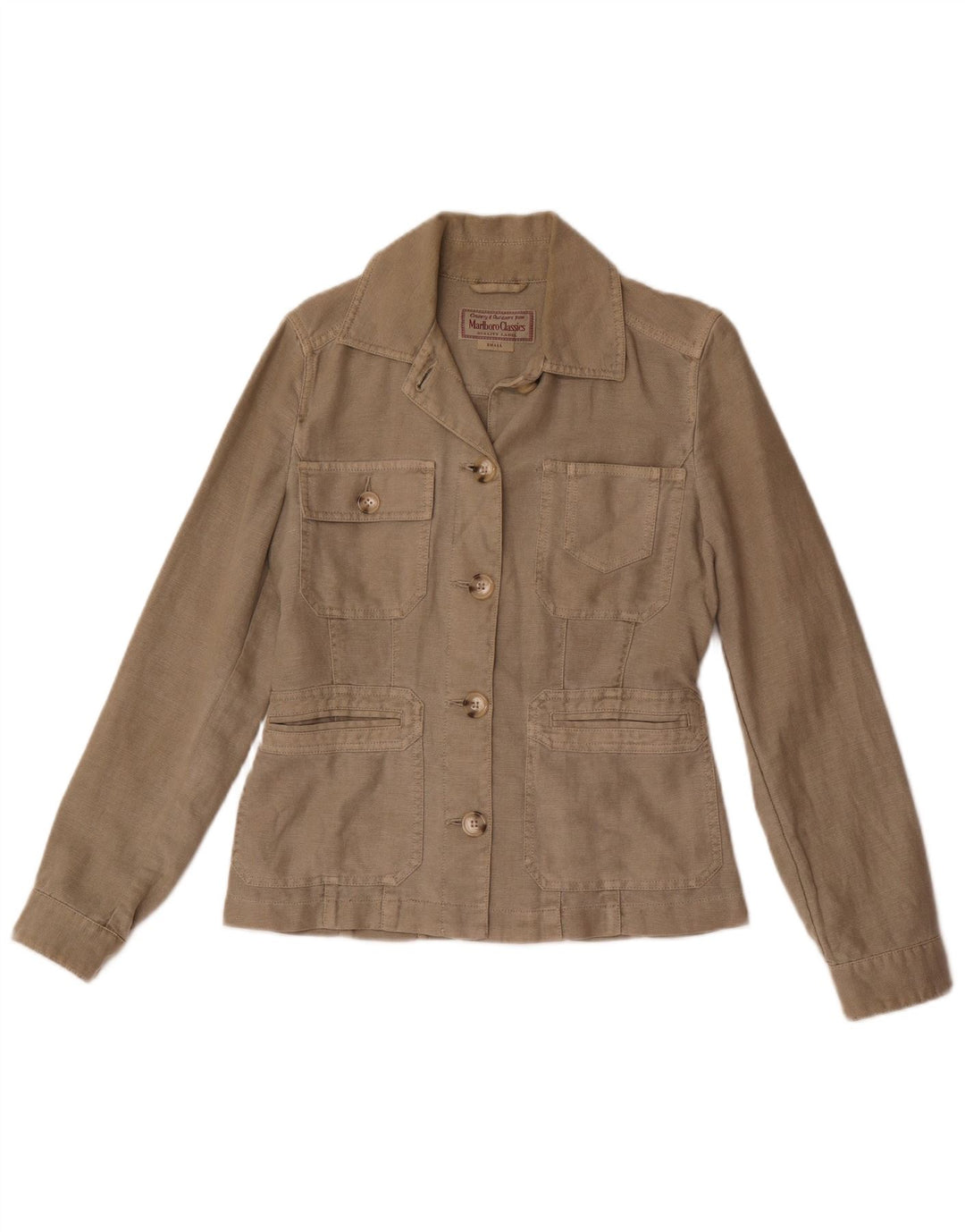 Marlboro Classics Womens Utility Jacket UK 10 Small Grey Linen