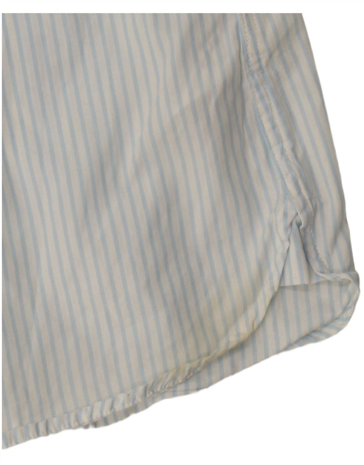 Tommy Hilfiger Womens Shirt US 8 Medium Blue Pinstripe Cotton