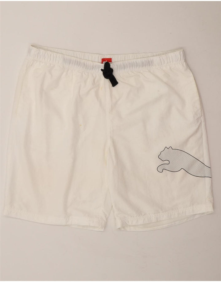 PUMA Mens Graphic Sport Shorts 2XL  White Vintage Puma and Second-Hand Puma from Messina Hembry 