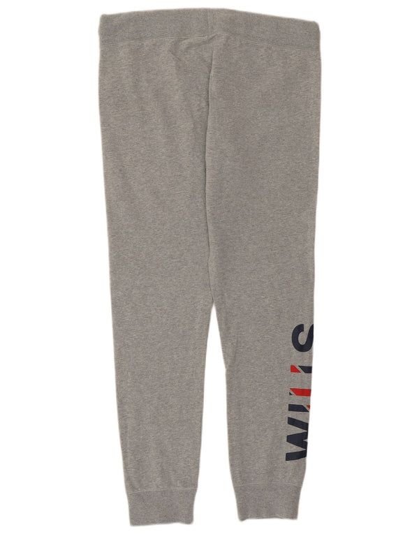 JACK WILLS Womens Graphic Tracksuit Trousers Joggers UK 14 Large  Grey