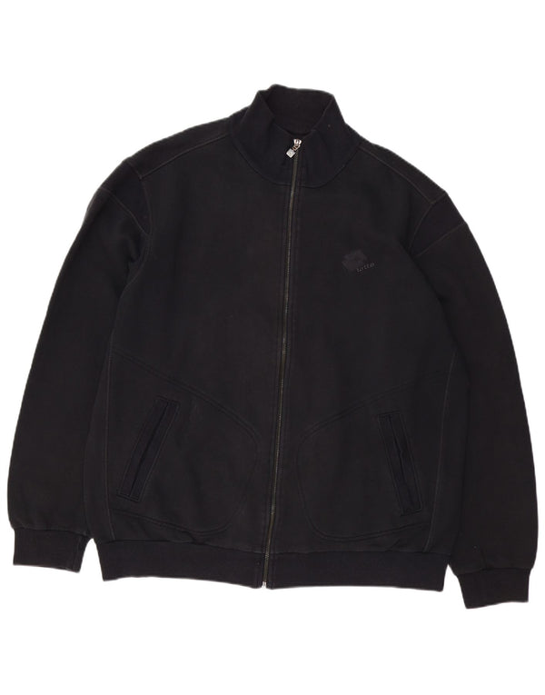 LOTTO Mens Tracksuit Top Jacket 2XL Black Cotton