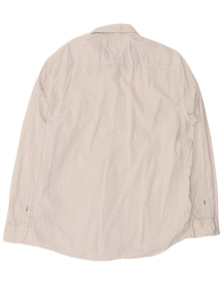 Tommy Hilfiger Mens Regular Fit Shirt XL White Spotted Cotton