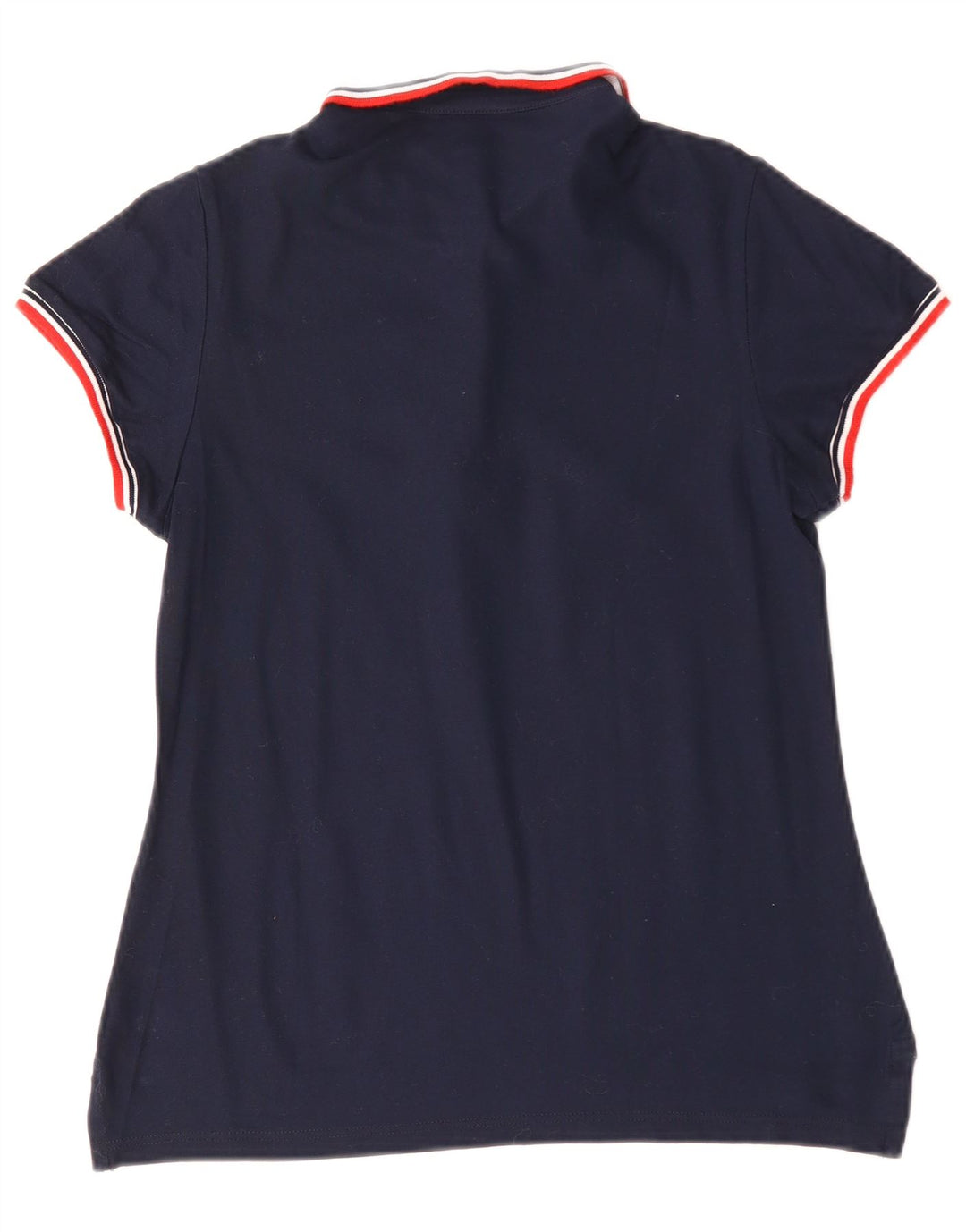 Conte of Florence Womens Polo Shirt UK 12 Medium Navy Blue Cotton