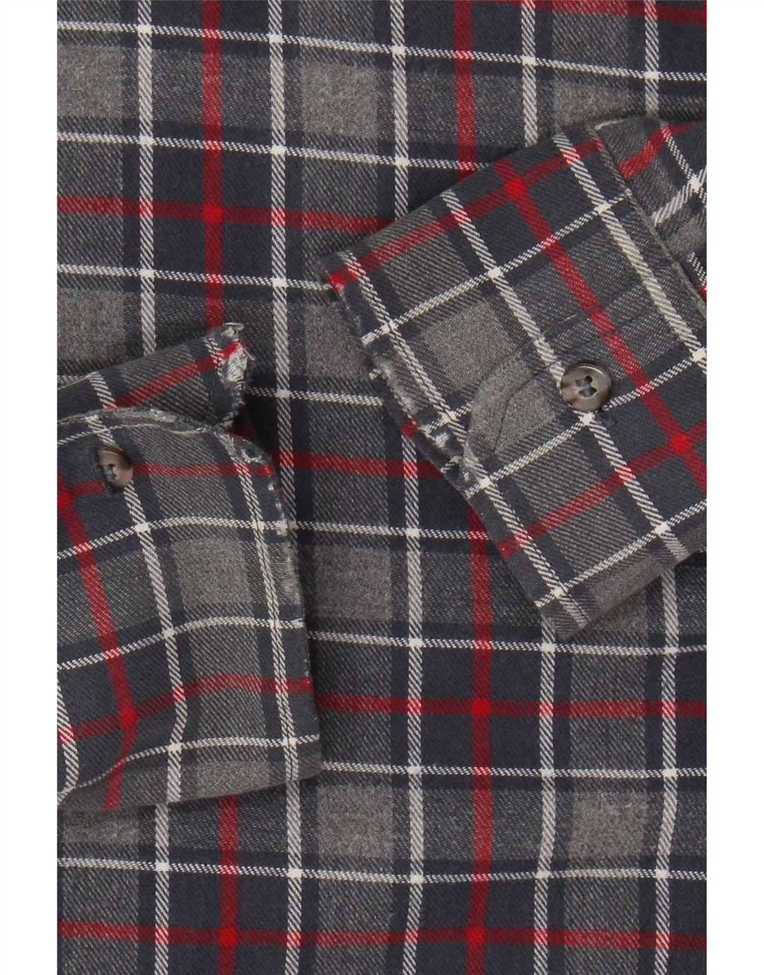 SEA BARRIER Mens Flannel Shirt XL Grey Check Cotton