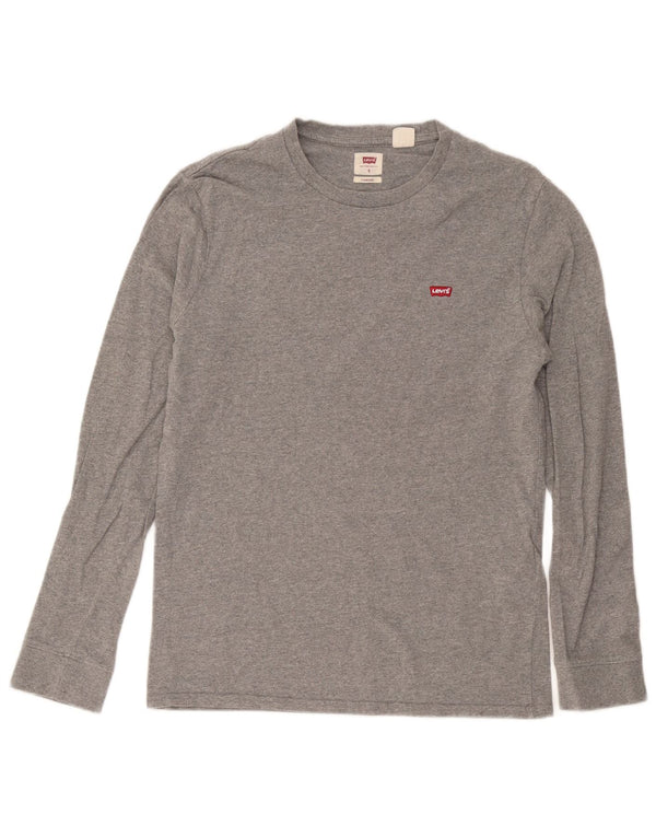 Levi's Mens Standard Fit Top Long Sleeve Small Grey Flecked Cotton