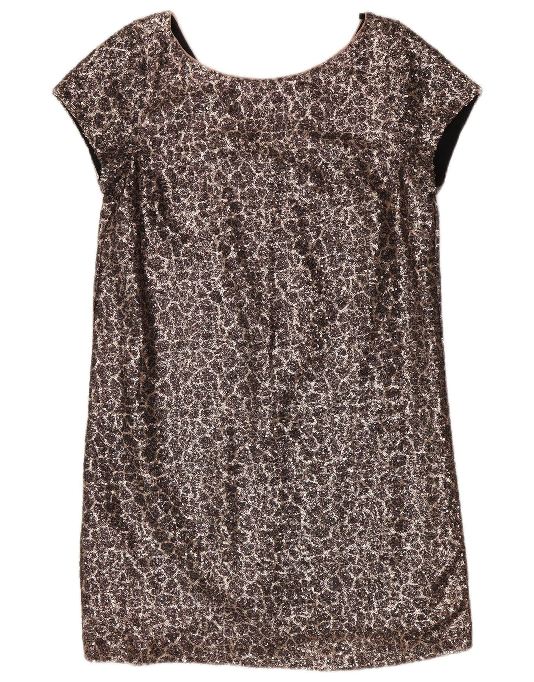 Next Womens Sequin Shift Dress UK 12 Medium Silver Nylon