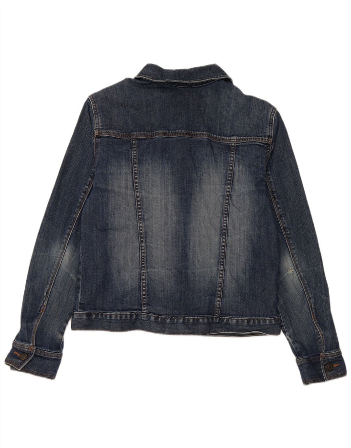 Eddie Bauer Womens Denim Jacket UK 14 Medium Blue Cotton