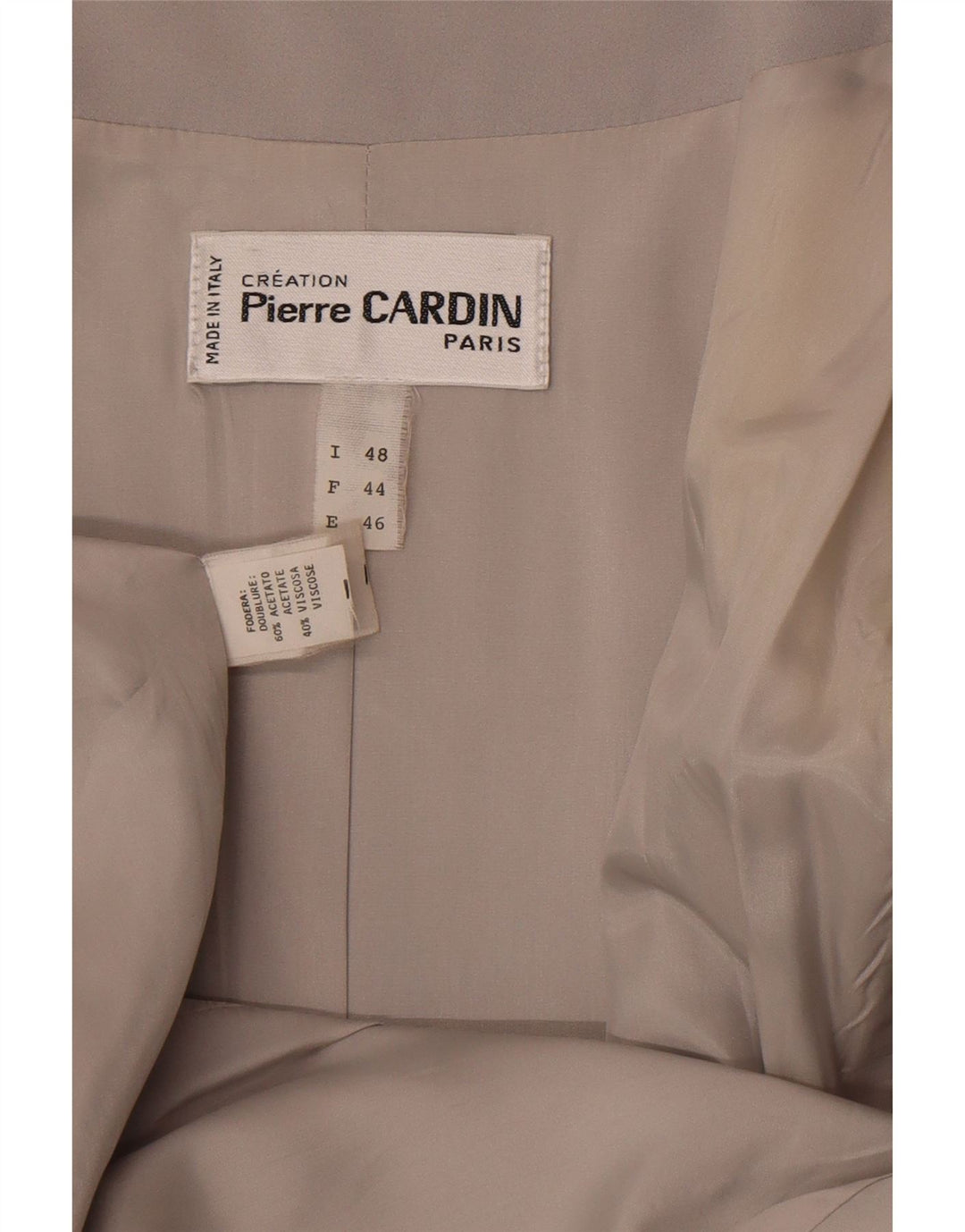 Pierre Cardin Womens Overcoat IT 48 XL Grey Acetate