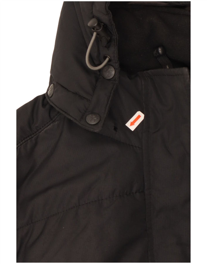 Jack Wolfskin Womens Hooded Padded Coat UK 10 Small Black Polyester