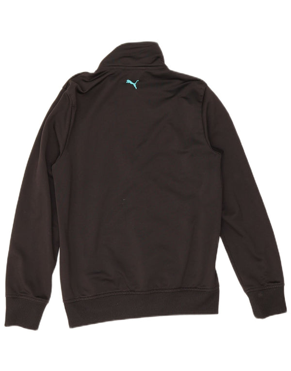 Puma Boys Graphic Tracksuit Top Jacket 11-12 Years Black Polyester
