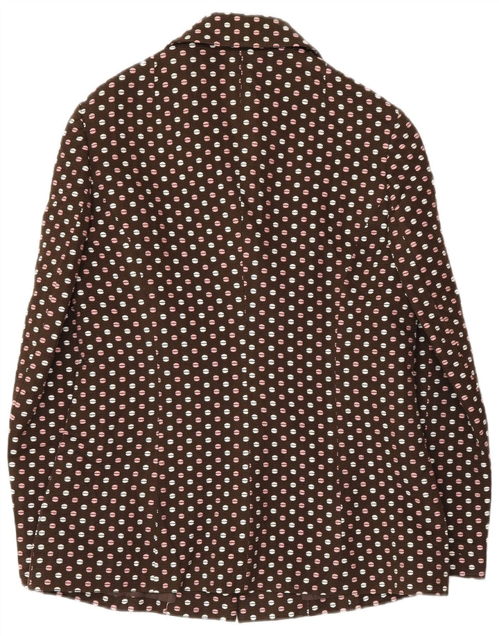 Vintage Womens 3 Button 2 Piece Set IT 48 XL Brown Polka Dot