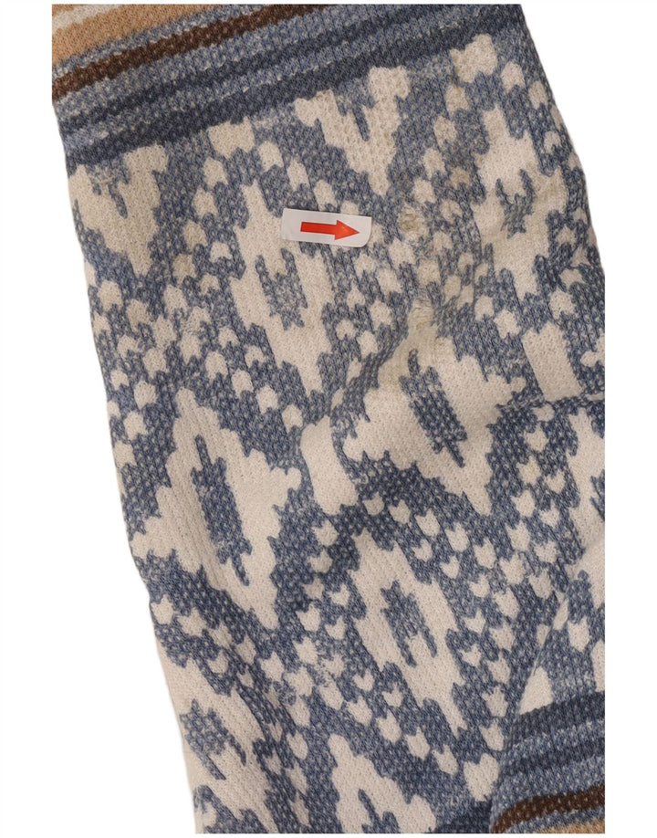 O'Neal Womens Oversized Open Sherpa Jacket UK 16 Large Blue Geometric