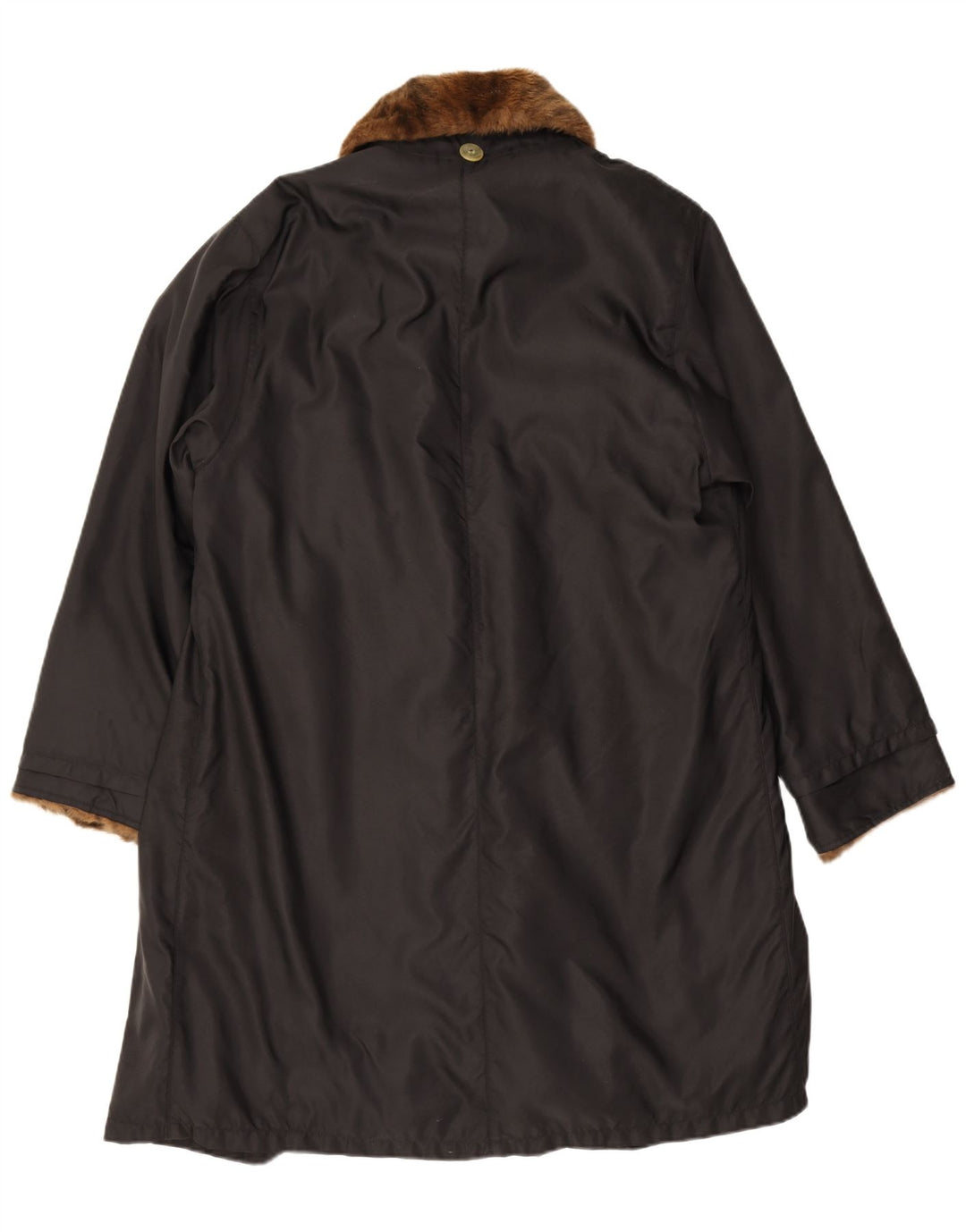Vintage Womens Sherpa Overcoat IT 42 Medium Black Polyamide