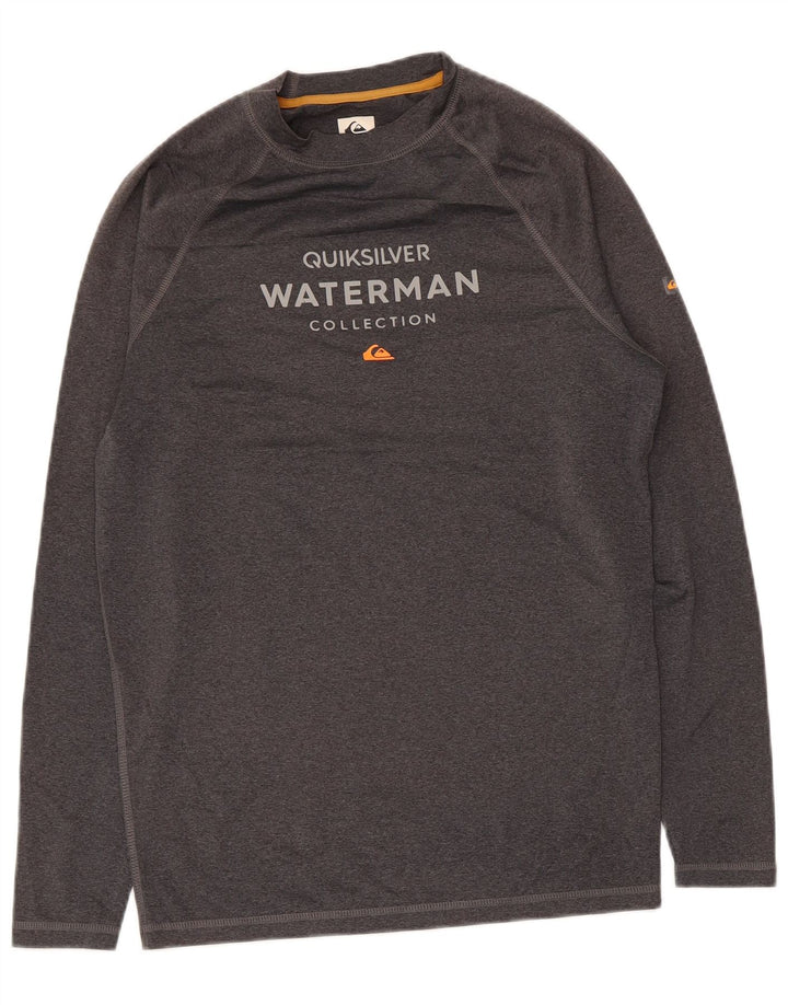 Quiksilver Mens Graphic Top Long Sleeve Large Grey Polyester