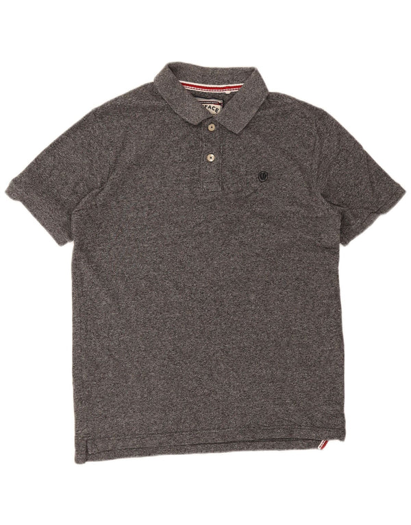 Fat Face Mens Polo Shirt Large Grey Flecked Cotton