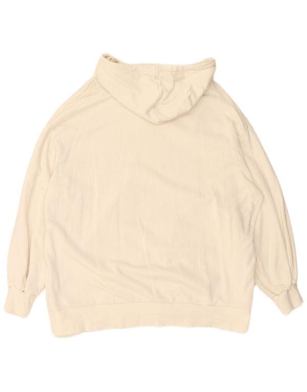 PUMA Womens Oversized Hoodie Jumper UK 14 Medium White Cotton