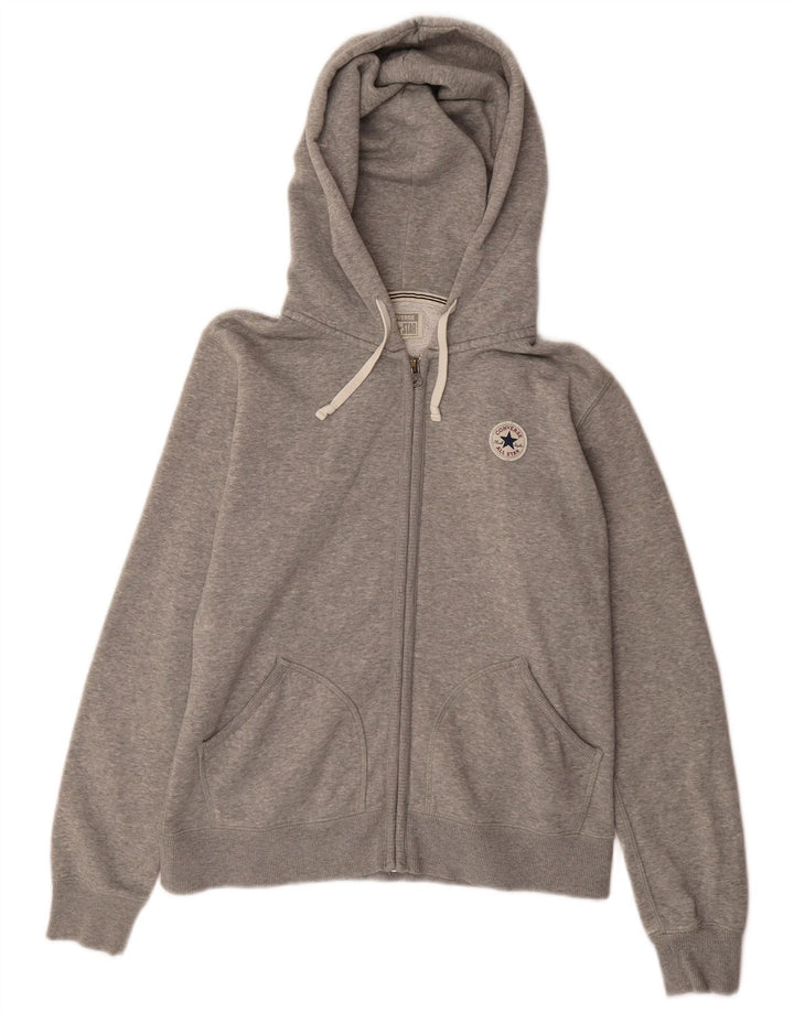 Converse Mens Zip Hoodie Sweater Medium Grey Flecked Cotton