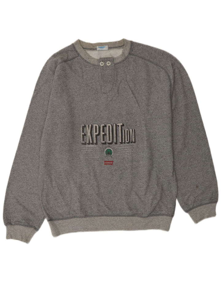 CARRERA Mens Graphic Sweatshirt Jumper Large Grey Cotton