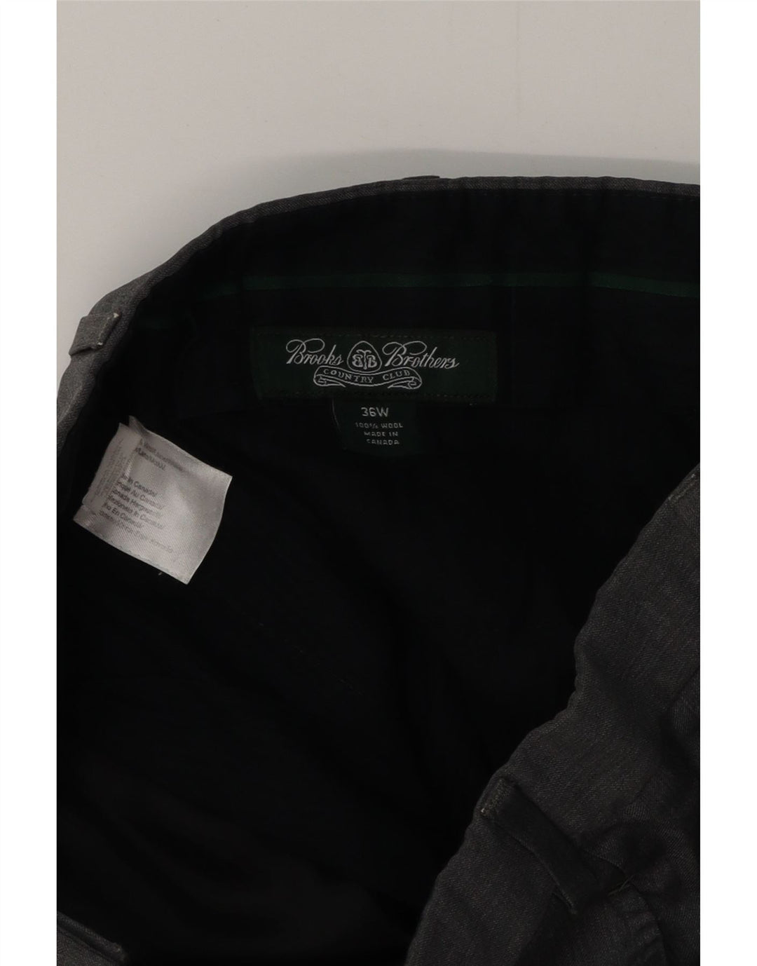 BROOKS BROTHERS Mens Straight Suit Trousers W36 L30 Grey Wool