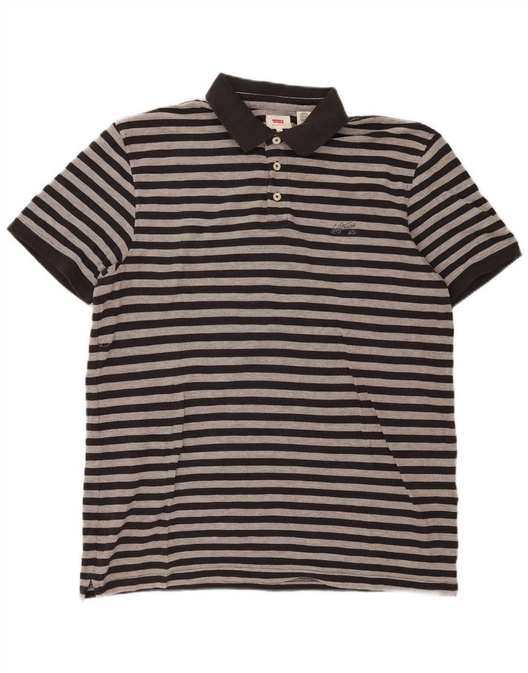 Levi's Mens Polo Shirt XL Black Striped
