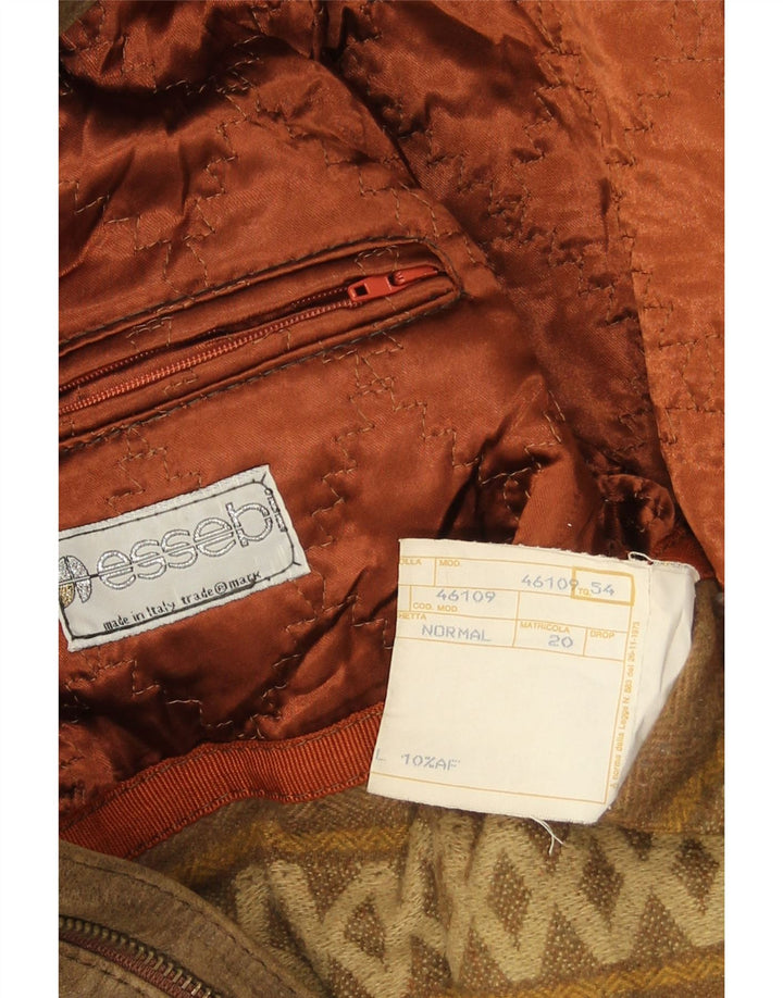 Essebi Mens Leather Jacket IT 54 2XL Brown Leather