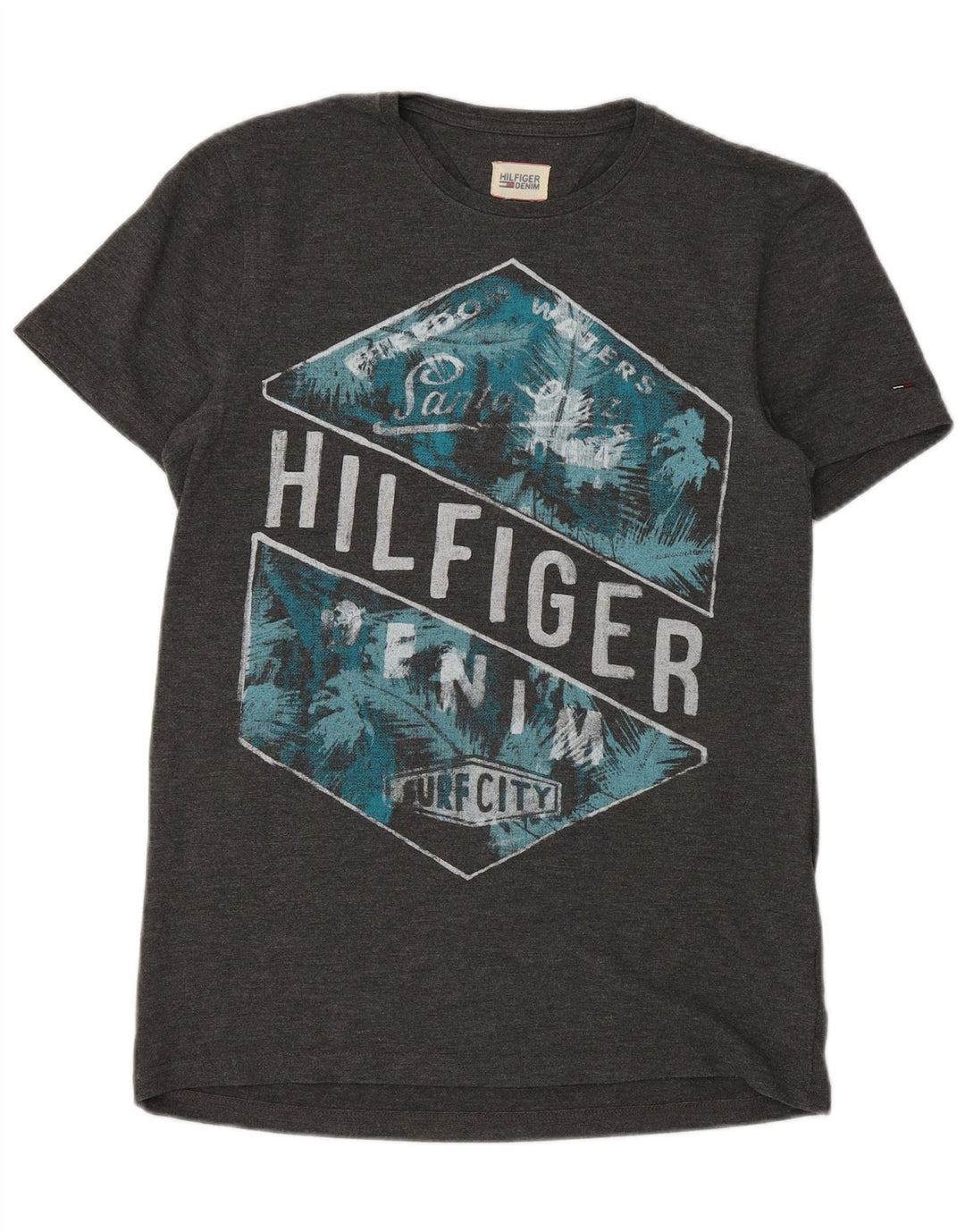 Tommy Hilfiger Mens Graphic T-Shirt Top Medium Grey