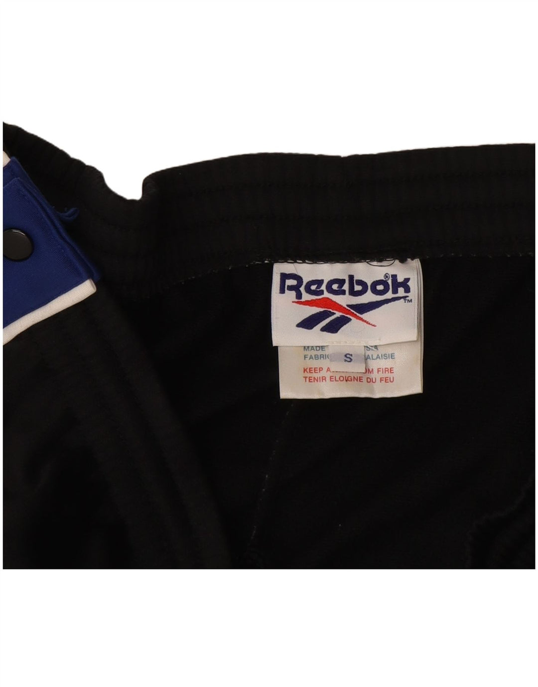 Reebok Mens Tracksuit Trousers Small  Black Colourblock Polyester