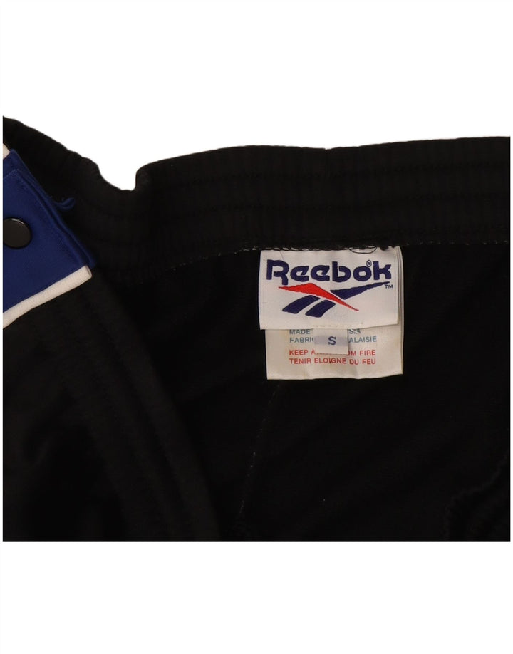 Reebok Mens Tracksuit Trousers Small  Black Colourblock Polyester
