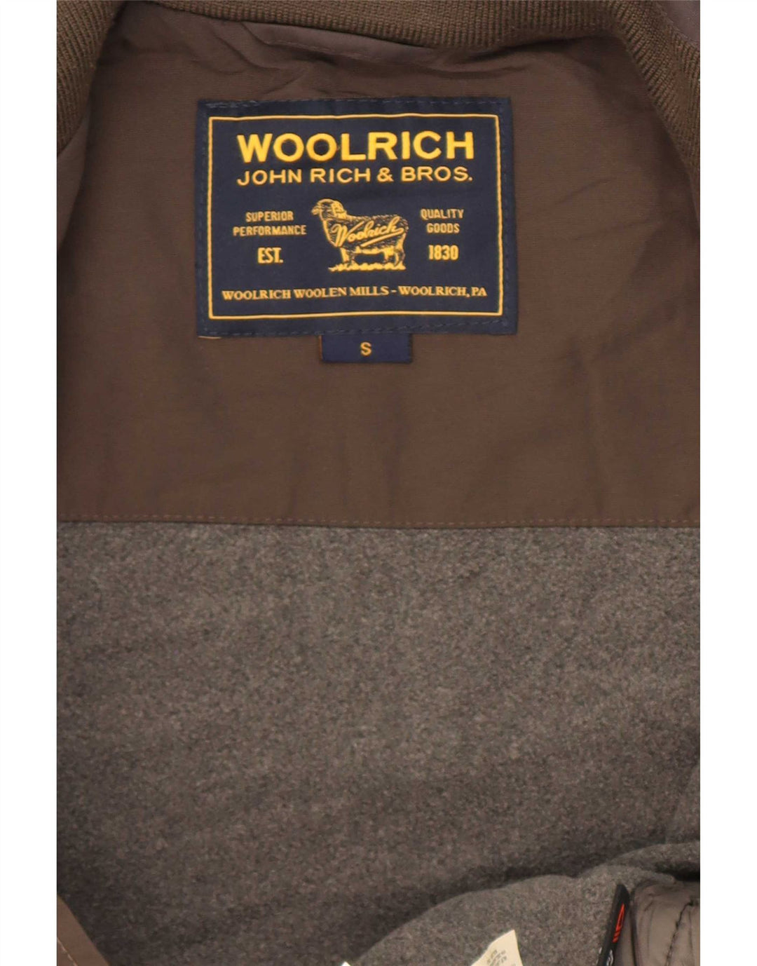 Woolrich Mens Bomber Jacket UK 36 Small Khaki Nylon