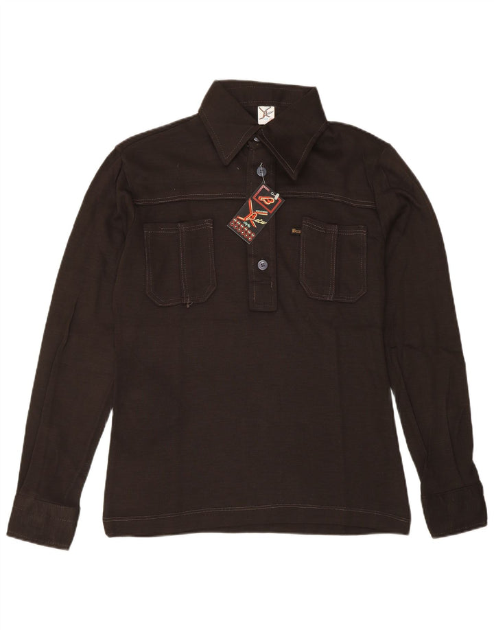 BETA Womens Pullover Shirt US 6 Medium Brown Acrylic