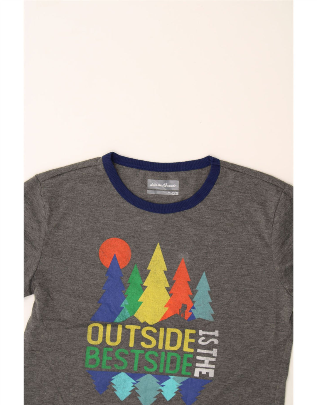 EDDIE BAUER Boys Graphic T-Shirt Top 14-15 Years Large  Grey Polyester Vintage Eddie Bauer and Second-Hand Eddie Bauer from Messina Hembry 