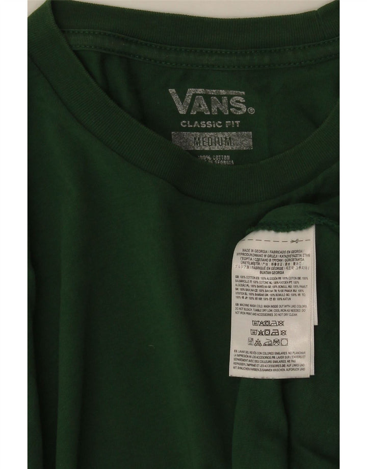 VANS Mens Classic Fit T-Shirt Top Medium Green Cotton