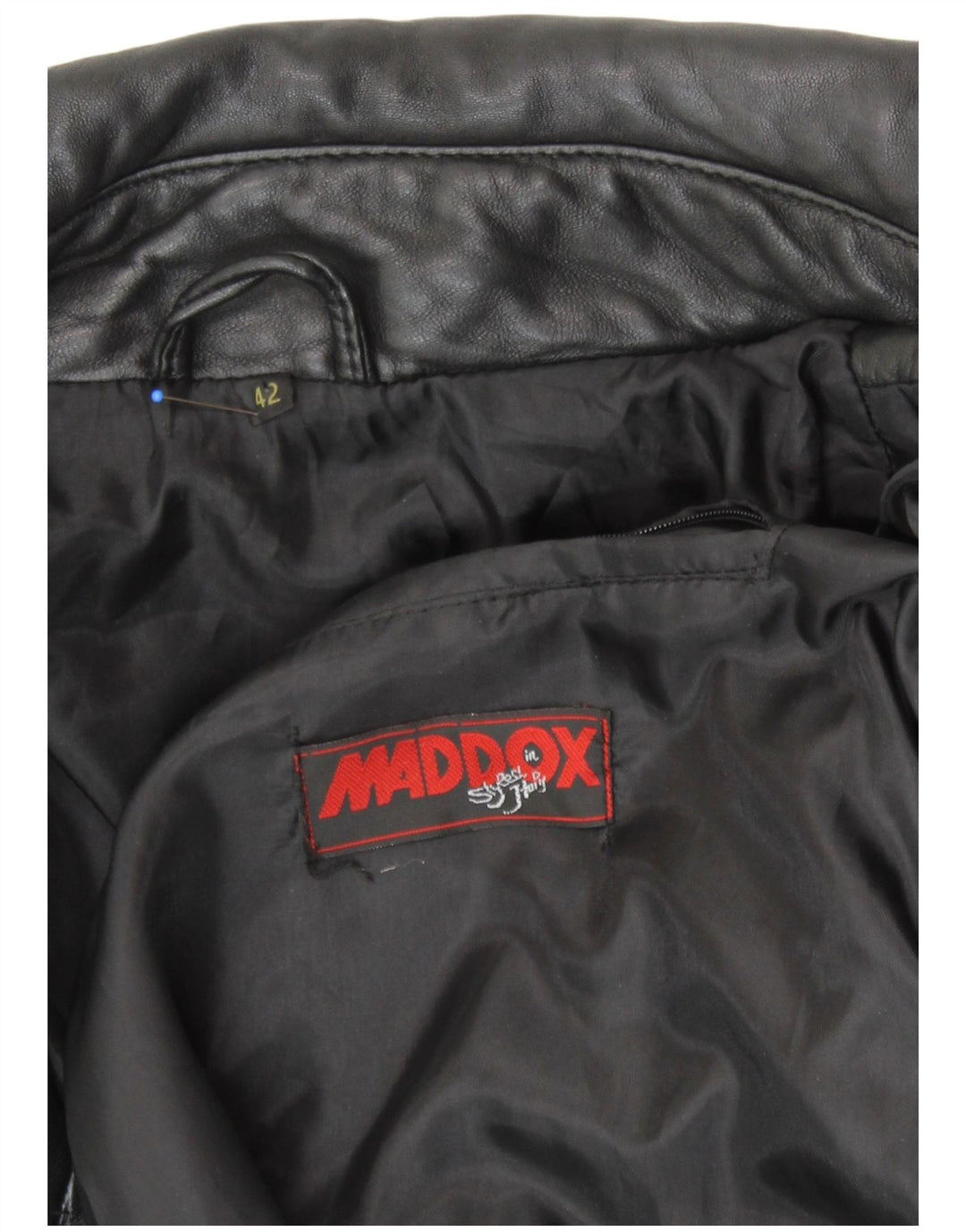 MADDOX Womens Leather Jacket IT 42 Medium Black Leather