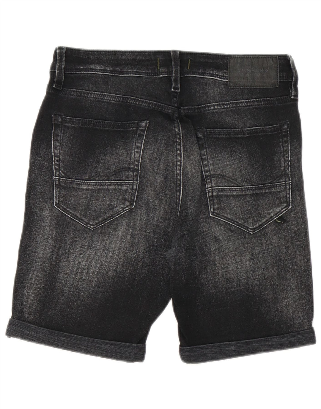 Jack & Jones Mens Distressed Denim Shorts Small W29 Black