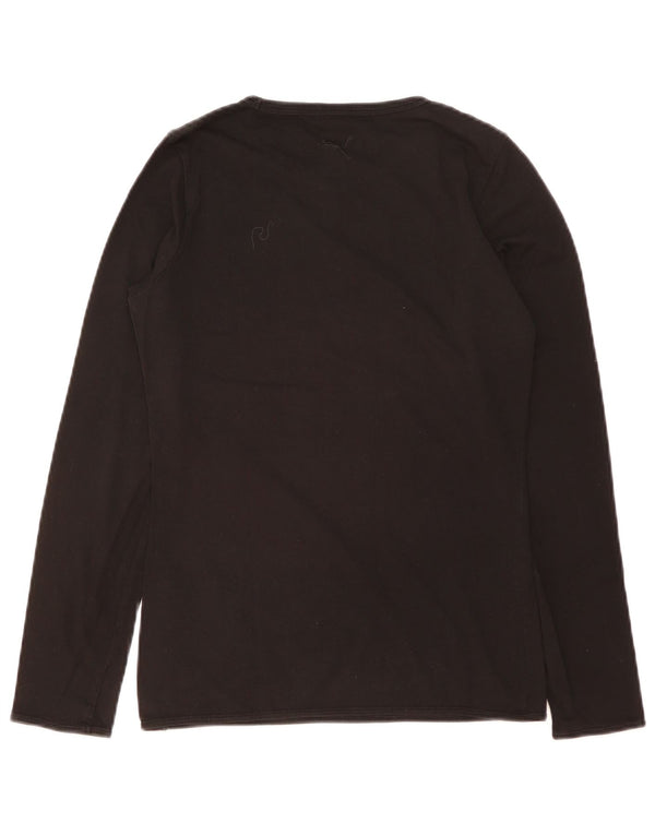Puma Womens Graphic Top Long Sleeve UK 12 Medium Black