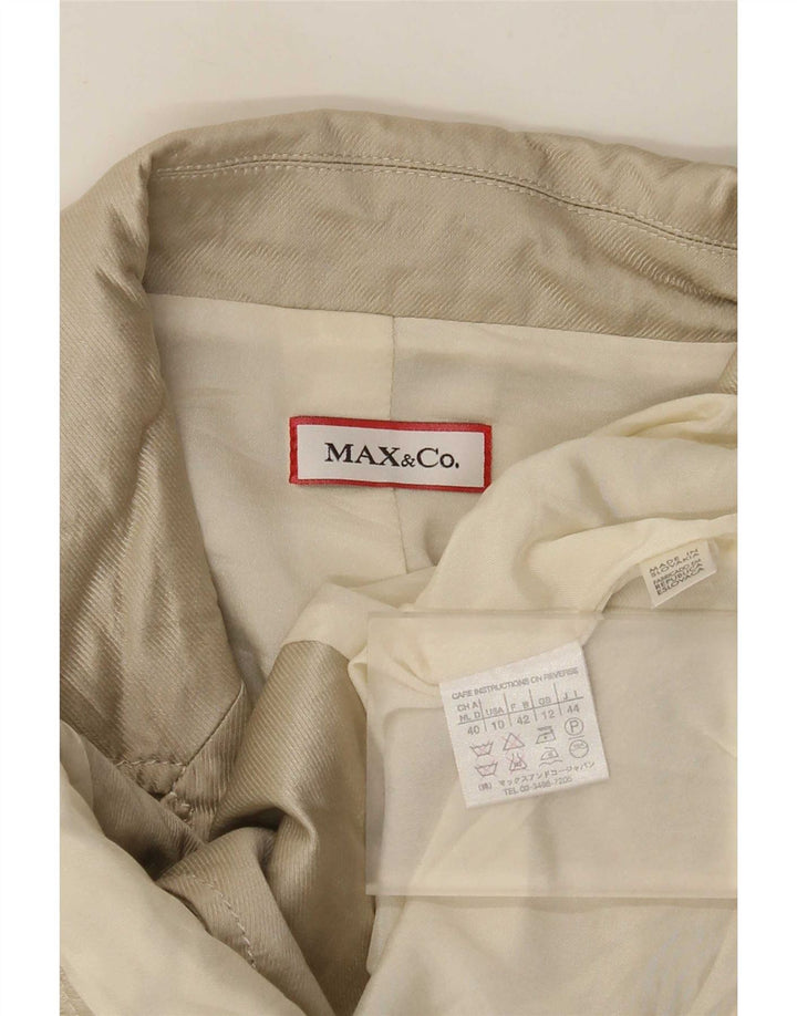 Max & Co. Womens Crop 2 Button Blazer Jacket UK 12 Medium Beige