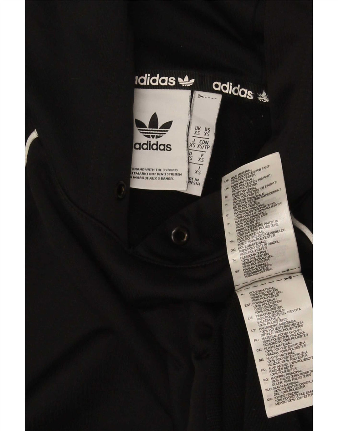 Adidas Mens Hoodie Jumper XS Black Polyester