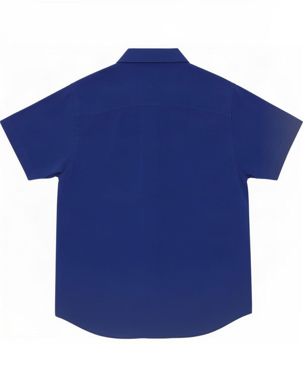 Pierre Cardin Mens Short Sleeve Regular Fit Shirt XL Blue Viscose