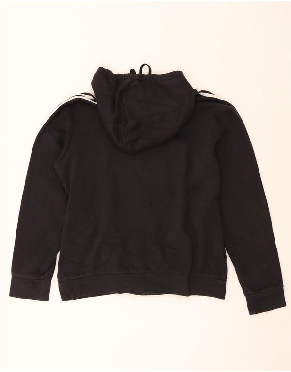 Adidas Womens Hoodie Jumper UK 16/18 Large Black Cotton
