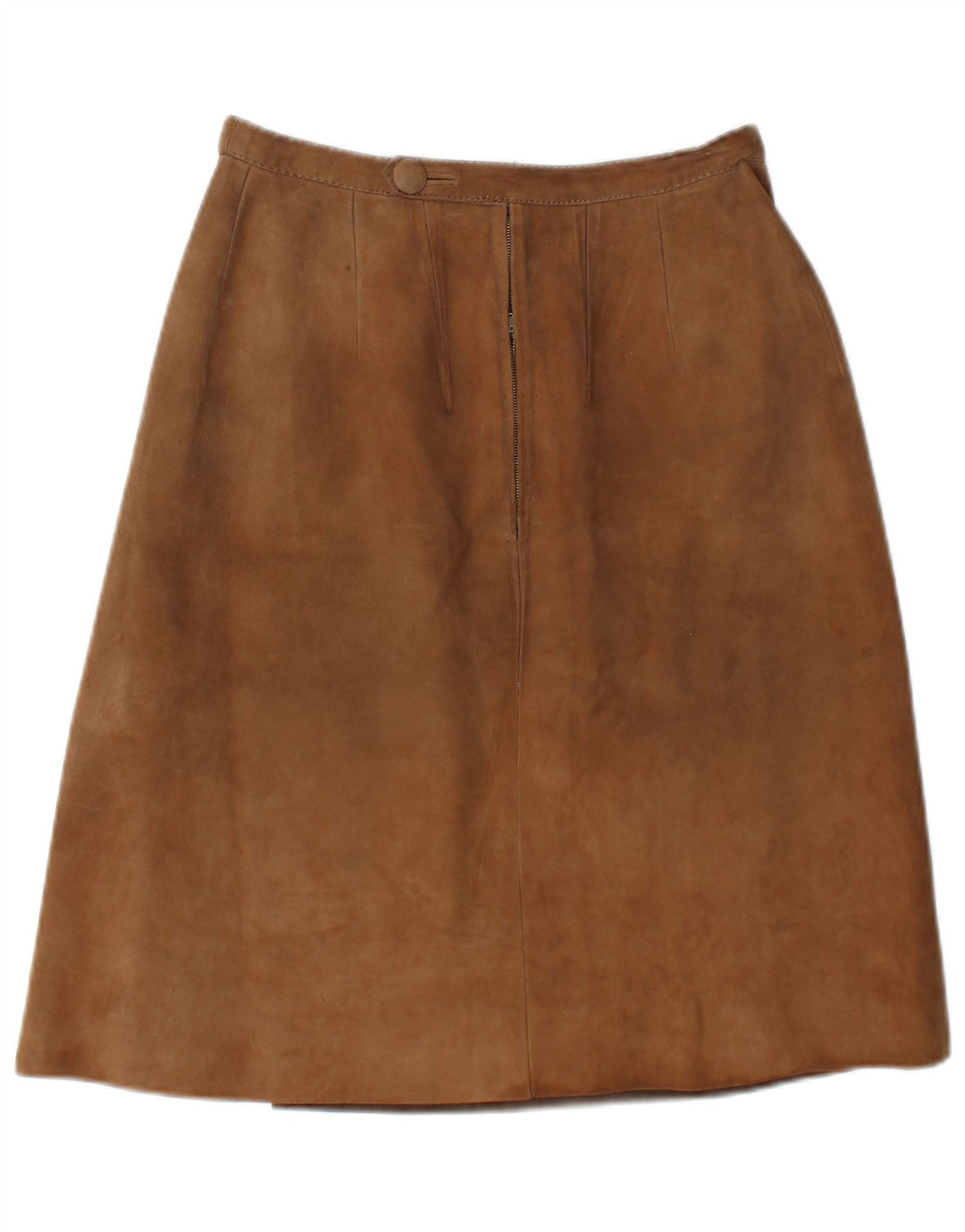 Vintage Womens Suede Skirt W26 Small Beige