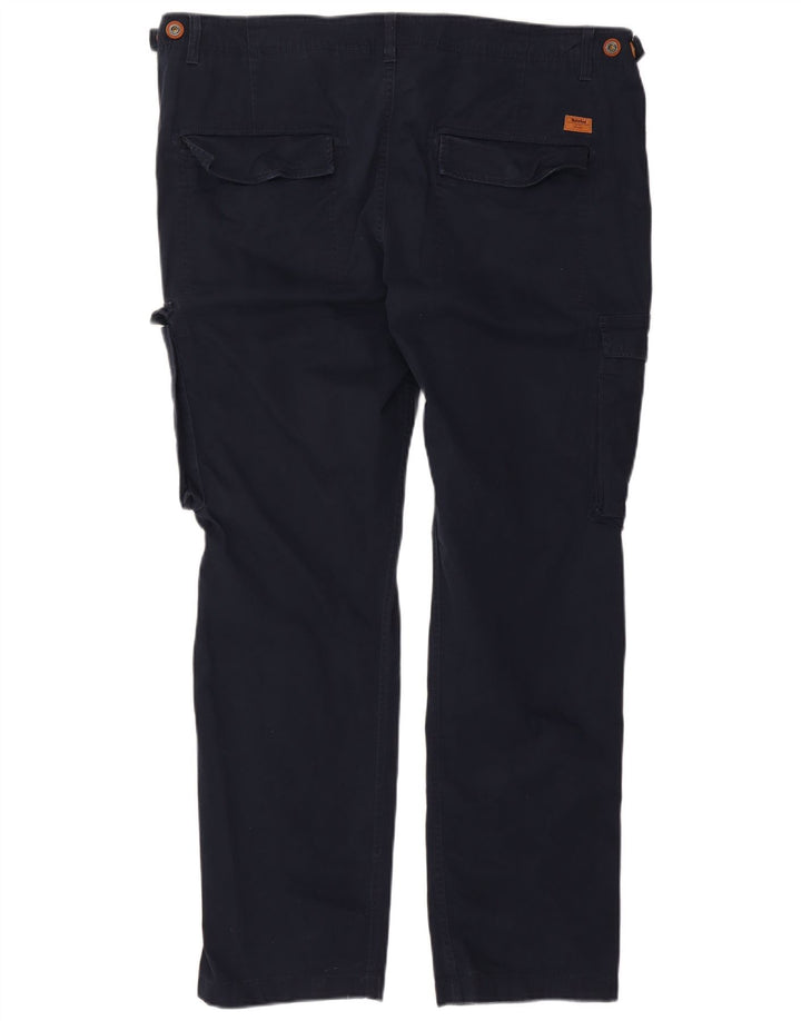 TIMBERLAND Mens Straight Cargo Trousers W42 L31 Navy Blue